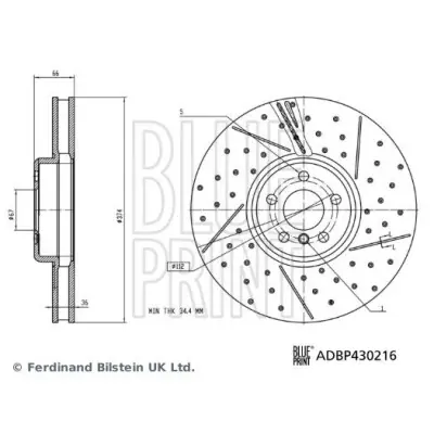Directo De Fábrica Disco de freno BLUEPRINT ADBP430216